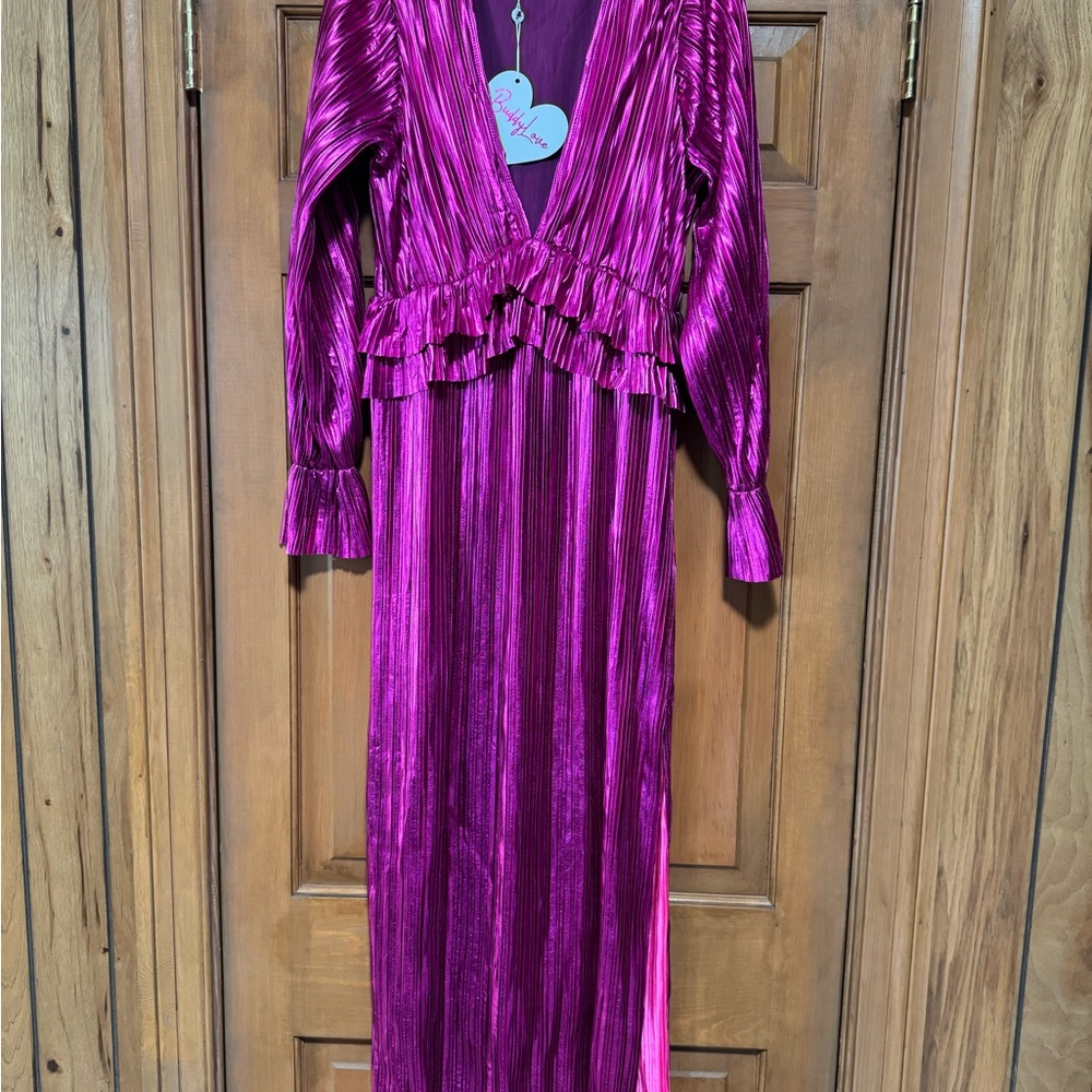 Vibrant Pink Long Sleeve Dress